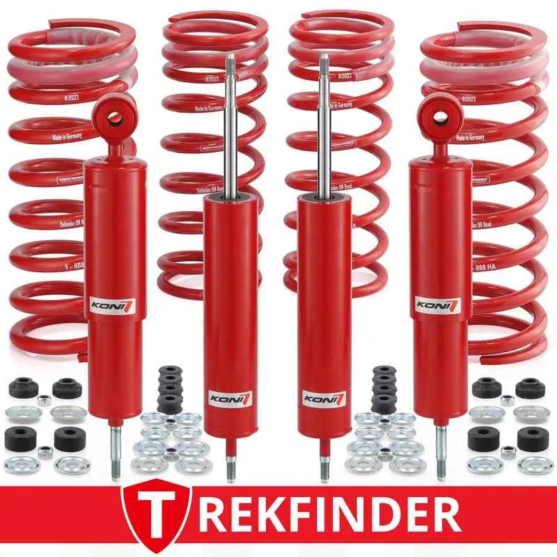 Höherlegungsfahrwerk TREKFINDER für LAND ROVER Defender 130 mit KONI RAID Dämpfer leichte Zuladung + 40 mm