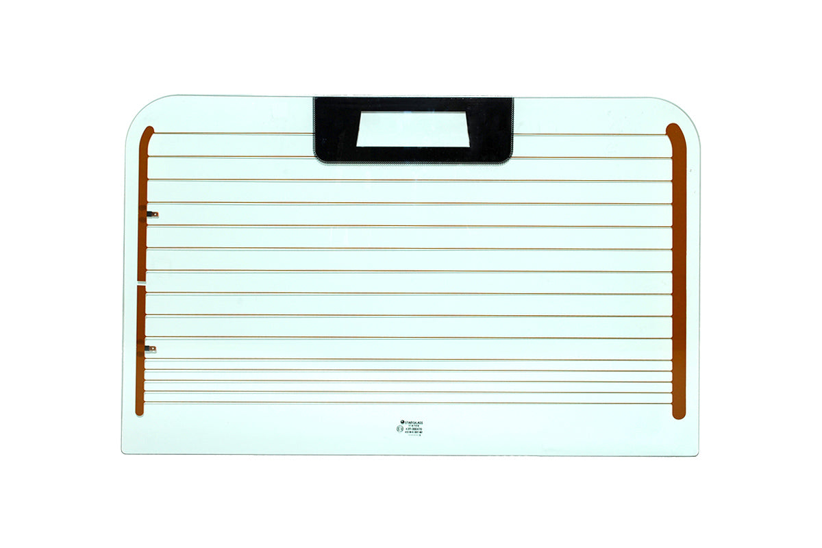 Scheibe Hecktür / Heckscheibe (grün getönt, beheizt, mit Bremslicht, 4mm) Defender (WA138480 bis 1A622423 / 1998 bis 2001)