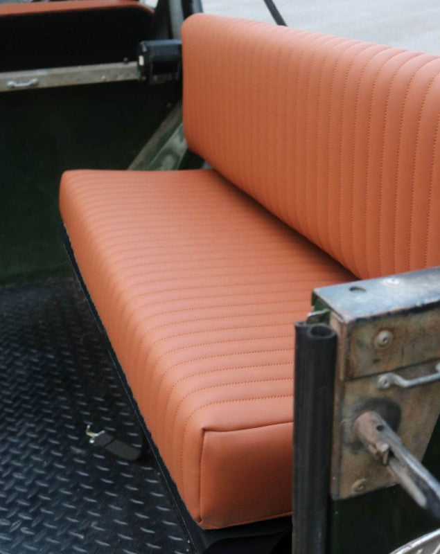Defender & Serie 2er Sitzbank (Längsnaht, Oxford Tan Vinyl)