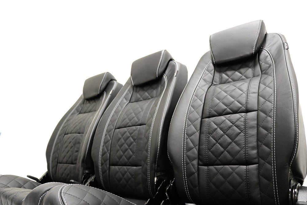 Defender "PREMIUM HIGH BACKS Diamond XS" Sitze (zweite Sitzreihe) (schwarzes Leder)