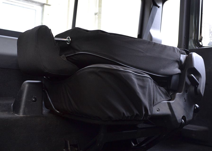 Defender TD4 Sitzbezüge (Paar) Sitze Kofferraum (schwarz)