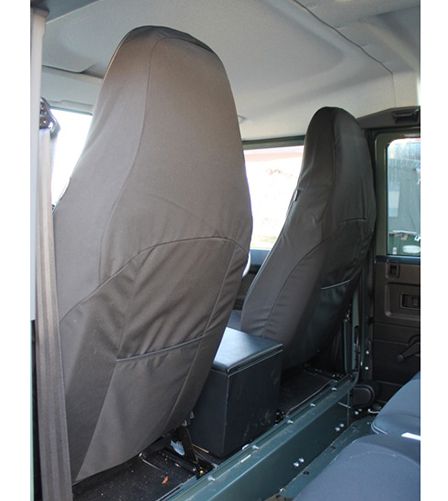 Sitzbezüge (Paar) Defender "Puma" Frontsitze (Version ab 2013) (Schwarz)