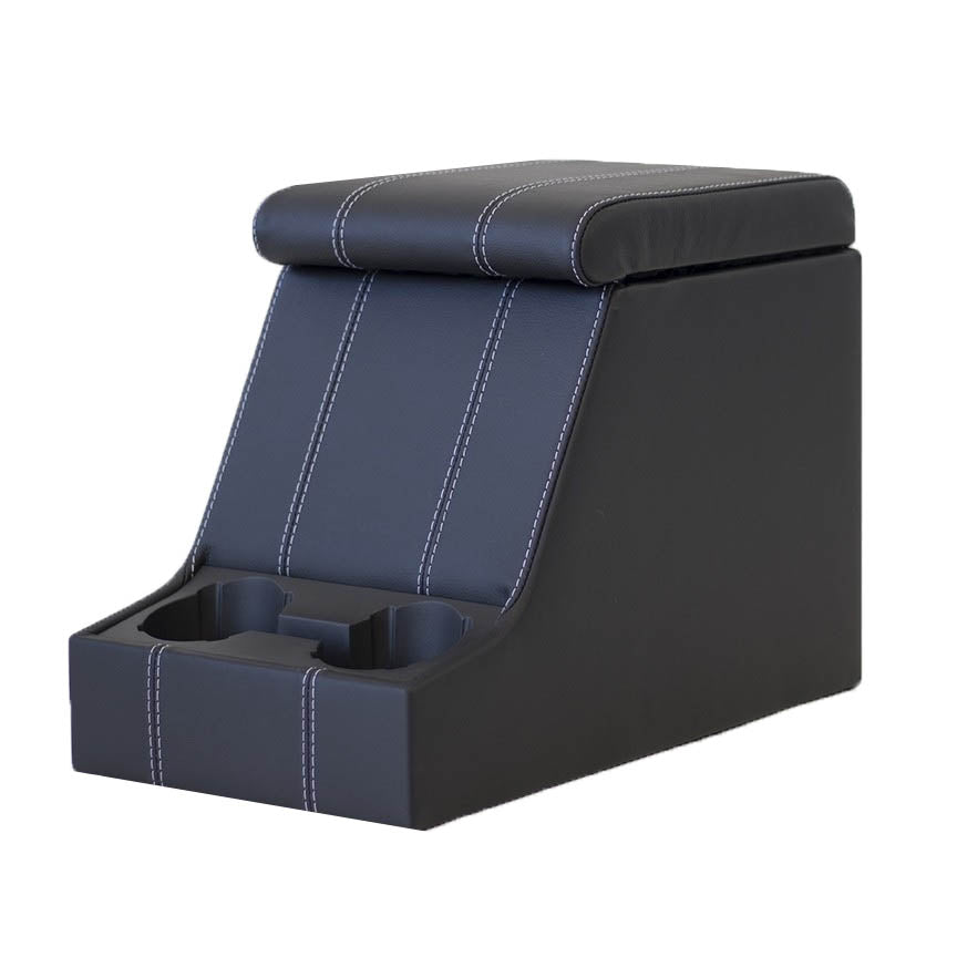 Premium XL Cubby Box (XS, schwarzes Vinyl, weiße Naht)