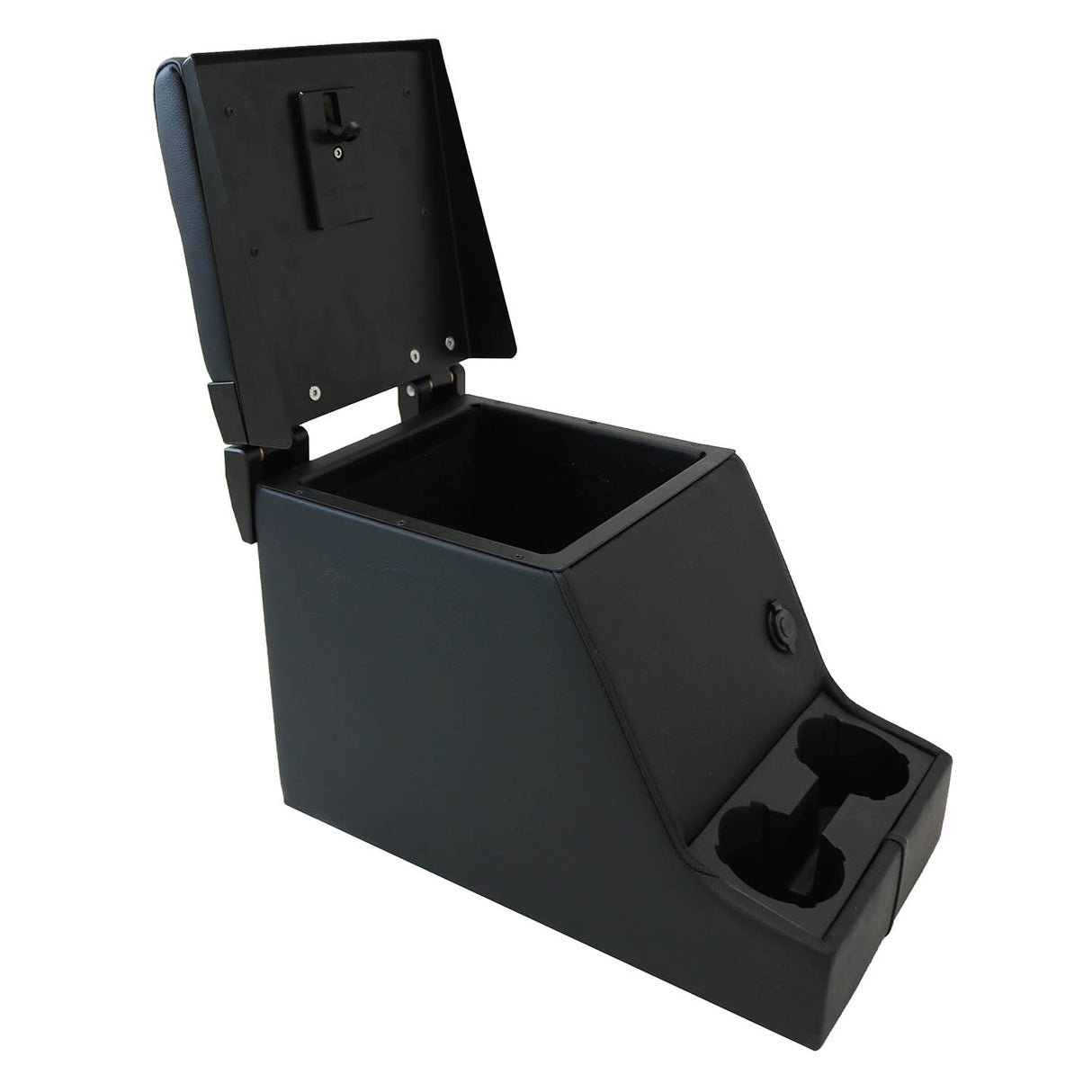 Premium Cubby Box (abschließbar) (Längsnaht, schwarzes Leder)