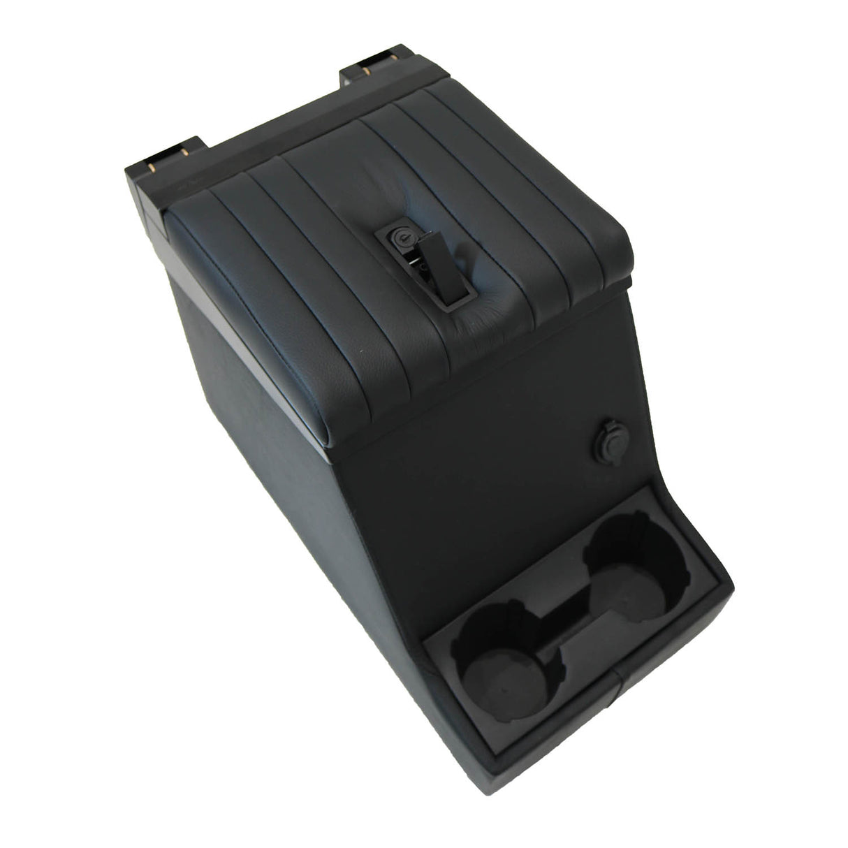 Premium Cubby Box (abschließbar) (Längsnaht, schwarzes Leder)