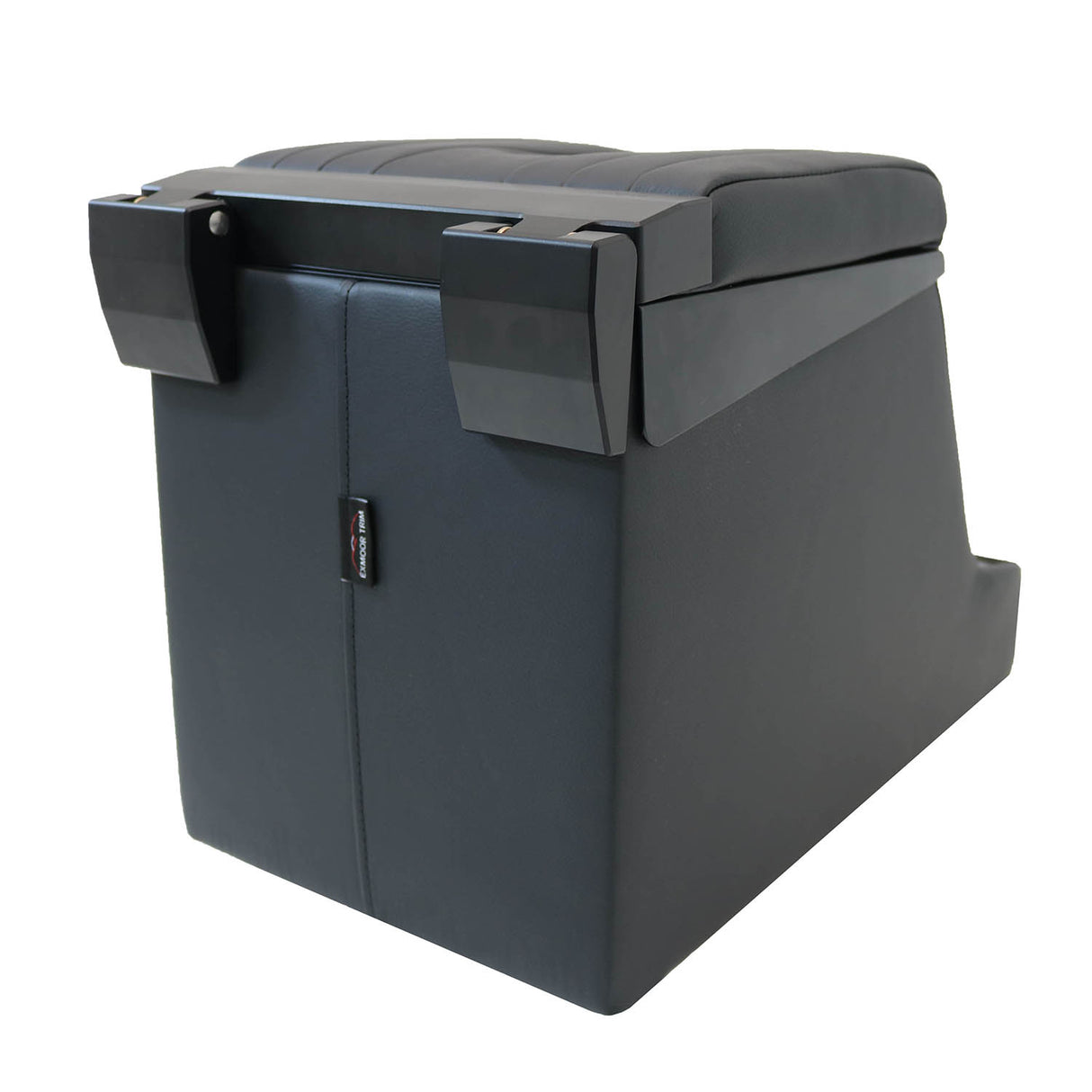 Premium Cubby Box (abschließbar) (Längsnaht, schwarzes Leder)