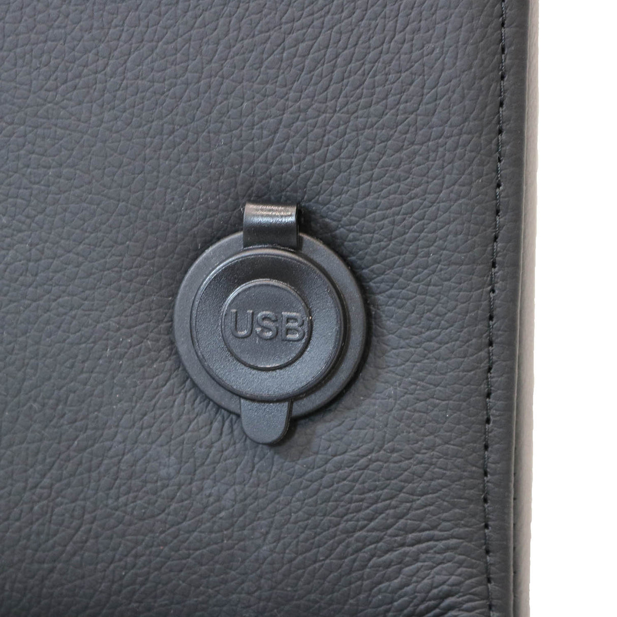 Premium Cubby Box (abschließbar) (Längsnaht, schwarzes Leder)