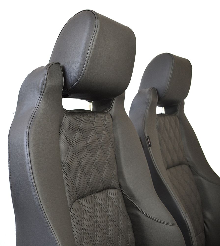 Defender "Elite Sitz MK2" (Paar) beheizt (Diamond, schwarzes Vinyl)
