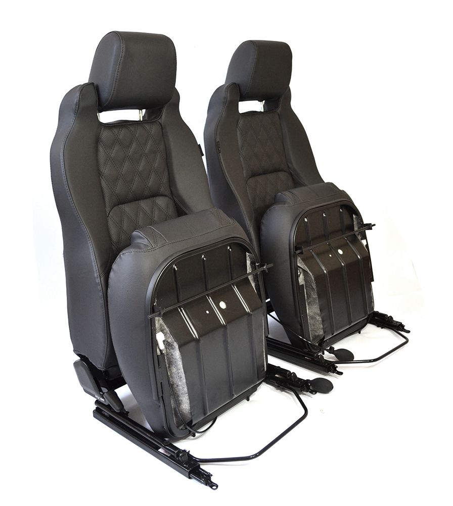 Defender "Elite Sitz MK2" (Paar) beheizt (Diamond, schwarzes Vinyl)