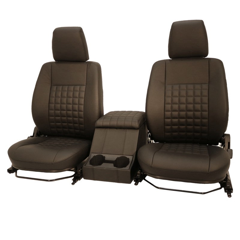 Defender Frontsitze & Cubby Box "COOL N VINTAGE BLACK PACKAGE" (beheizt)