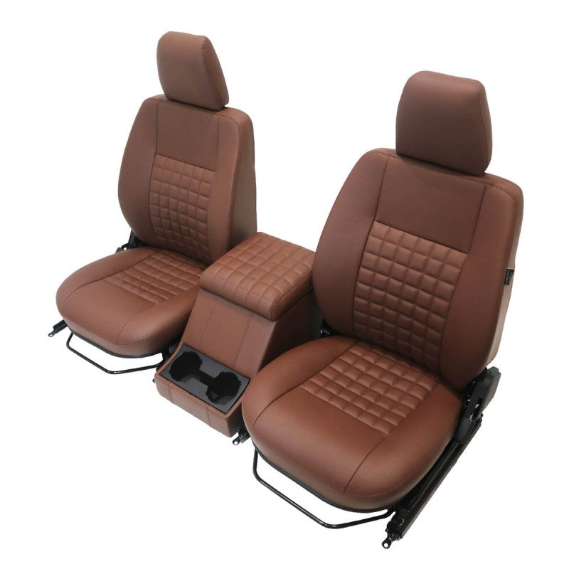 Defender Frontsitze & Cubby Box "COOL N VINTAGE CHESTNUT PACKAGE" (beheizt)