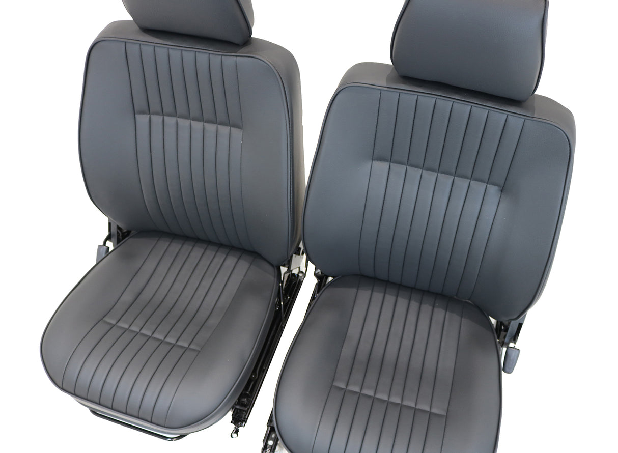 Defender Frontsitze "Classic Flute" (Paar) schwarzes Vinyl (beheizt)