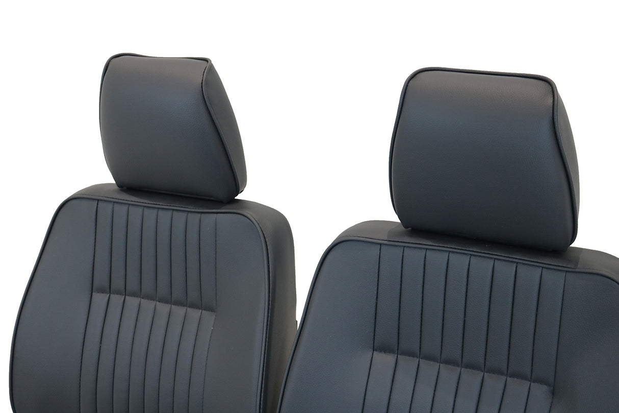 Defender Frontsitze "Classic Flute" (Paar) schwarzes Vinyl (beheizt)