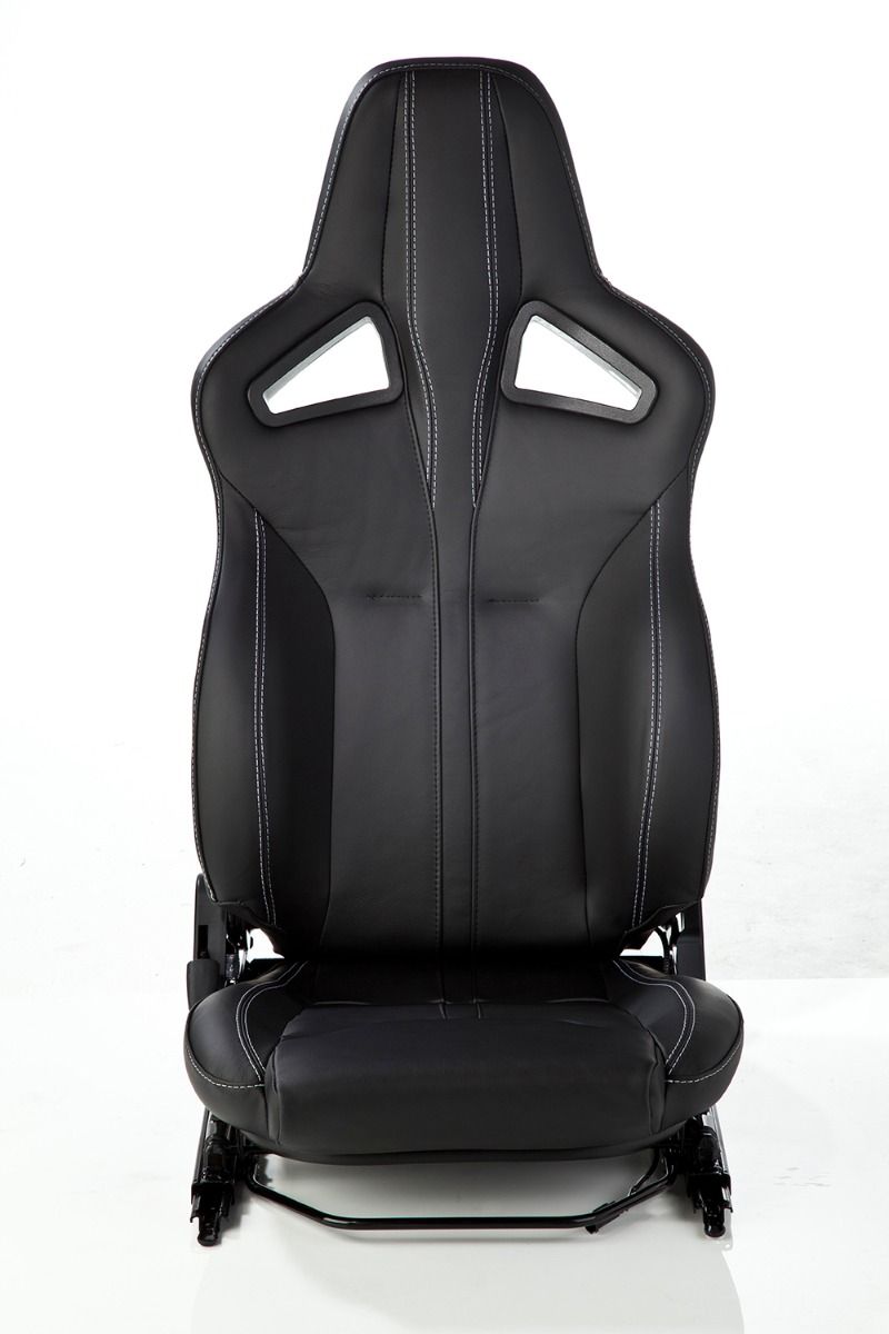 Defender Sportsitze (Paar) beheizt (schwarzes Leder, weiße Naht)