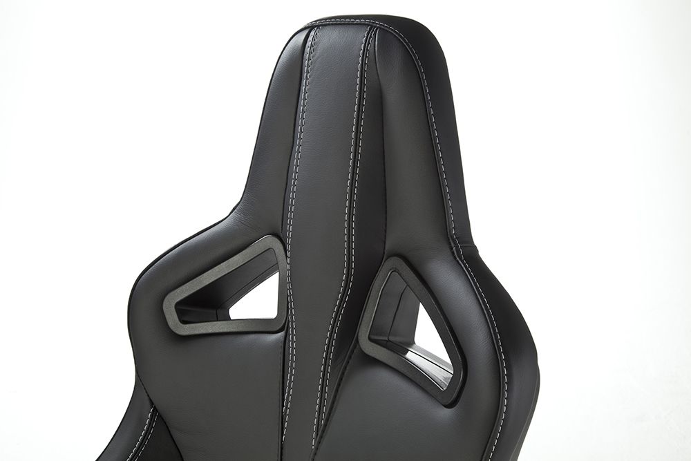 Defender Sportsitze (Paar) beheizt (schwarzes Leder, weiße Naht)