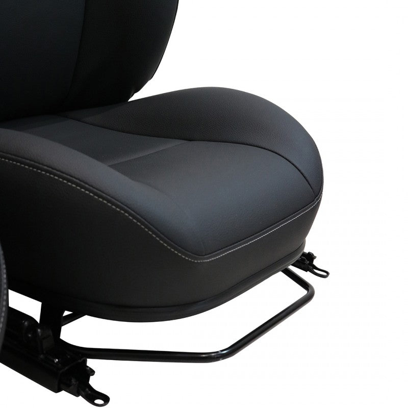 Defender "County" Frontsitze (Paar) beheizt (schwarzes Leder, weiße Naht)