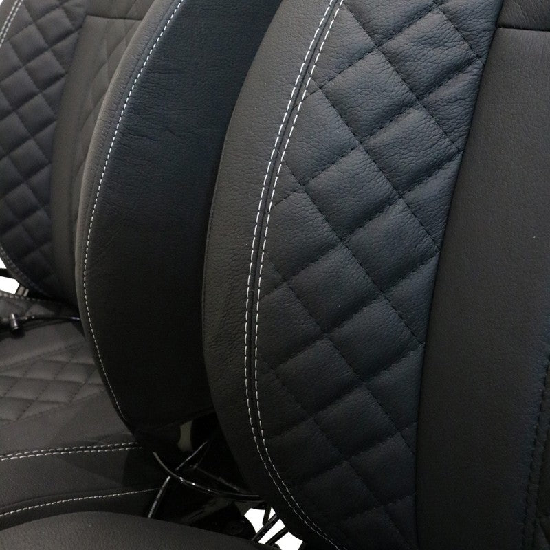 Defender "County Diamond XS" Frontsitze (Paar) beheizt (schwarzes Leder)