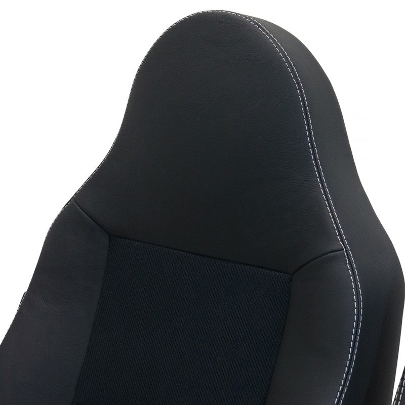 Defender "County XS" Frontsitze (Paar) beheizt (schwarzes Leder, schwarzer Stoff)