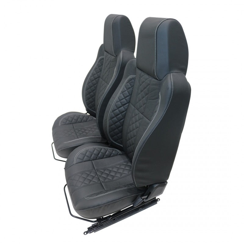 Defender "Urban Diamond XS" Frontsitze (Paar) beheizt (schwarzes Leder)