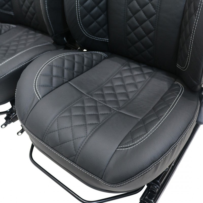 Defender "Urban Diamond XS" Frontsitze (Paar) beheizt (schwarzes Leder)