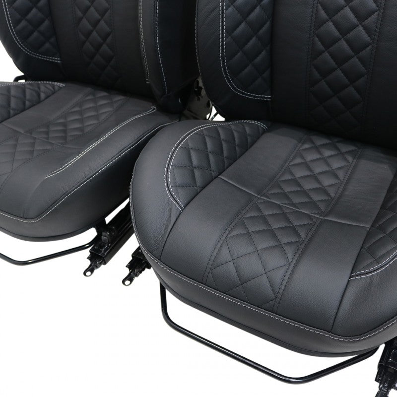 Defender "Urban Diamond XS" Frontsitze (Paar) beheizt (schwarzes Leder)