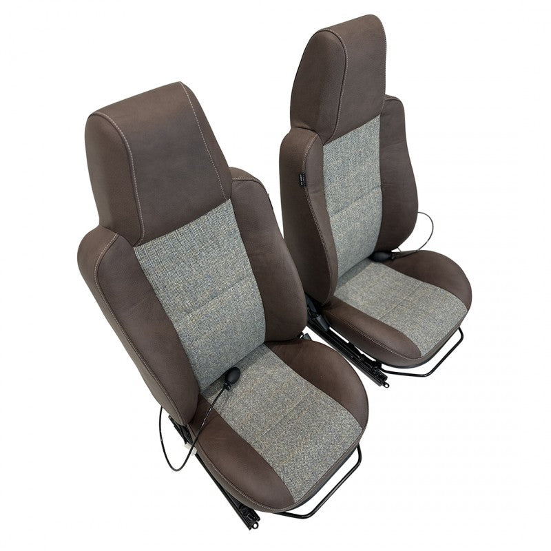 Defender "Urban HARRIS TWEED" Frontsitze (Paar) beheizt (braunes Leder)
