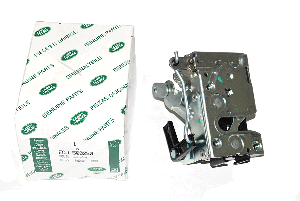 Türschloss vorne links Defender (ab AA270227 / 1986) (Türen mit Druckknopf) (original Land Rover)