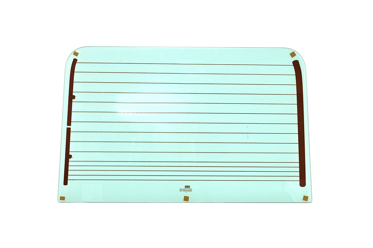 Scheibe Hecktür / Heckscheibe (grün getönt, beheizt, ohne Bremslicht, 4mm) Defender (bis 1A622423 / 2001)