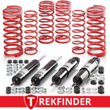 Höherlegungsfahrwerk TREKFINDER für LAND ROVER Defender 130 mit TREKFINDER RAID Dämpfer schwere Zuladung + 40 mm