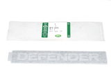 Aufkleber "DEFENDER" Kühlergrill (silber auf schwarzem Hintergrund)