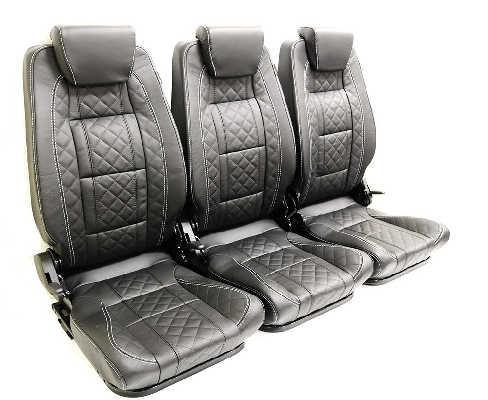 Defender "PREMIUM HIGH BACKS Diamond XS" Sitze (zweite Sitzreihe) (schwarzes Leder)