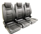 Defender "PREMIUM HIGH BACKS Diamond XS" Sitze (zweite Sitzreihe) (schwarzes Leder)