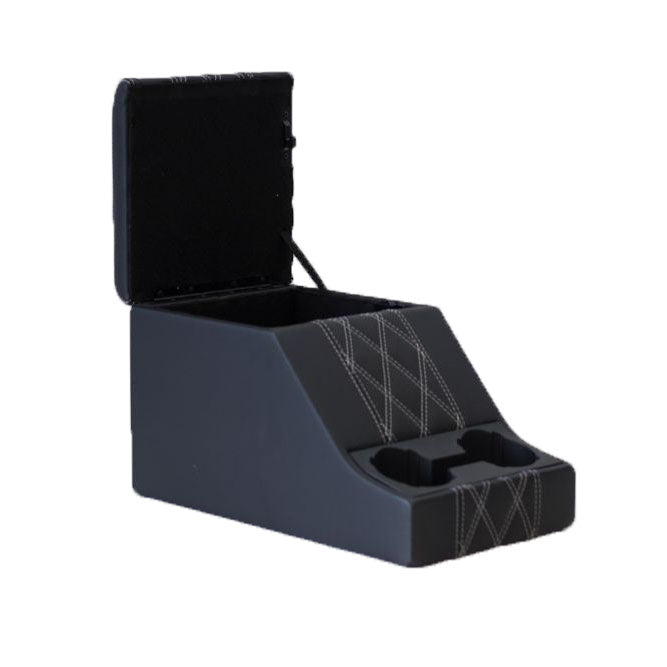 Premium Cubby Box (Diamond Black Vinyl, weiße Naht)