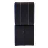 Premium XL Cubby Box (schwarzes Leder, weiße Naht)